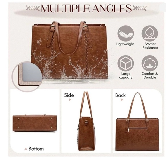 Brown Laptop Tote Bag - Picture 4 of 7